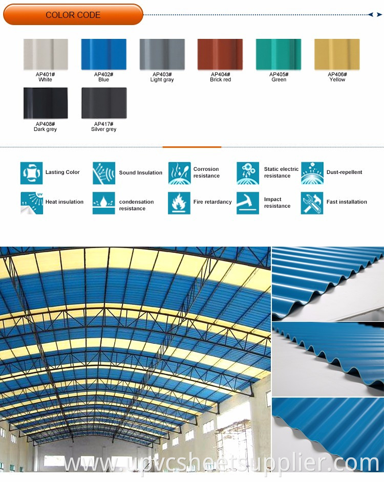 Weather resistance pvc corrugated aluminum composite roof panels